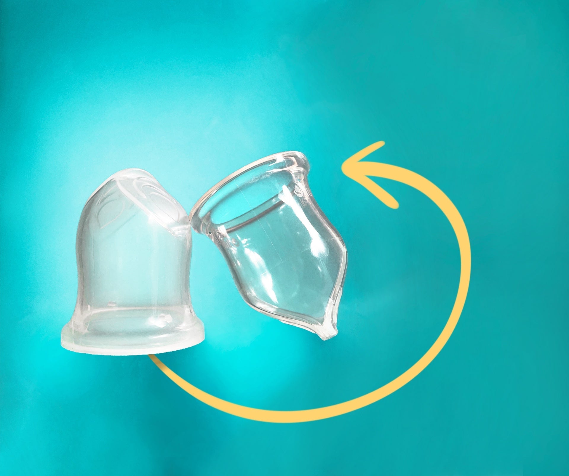 cup menstruelle qui a blanchi opaque solution