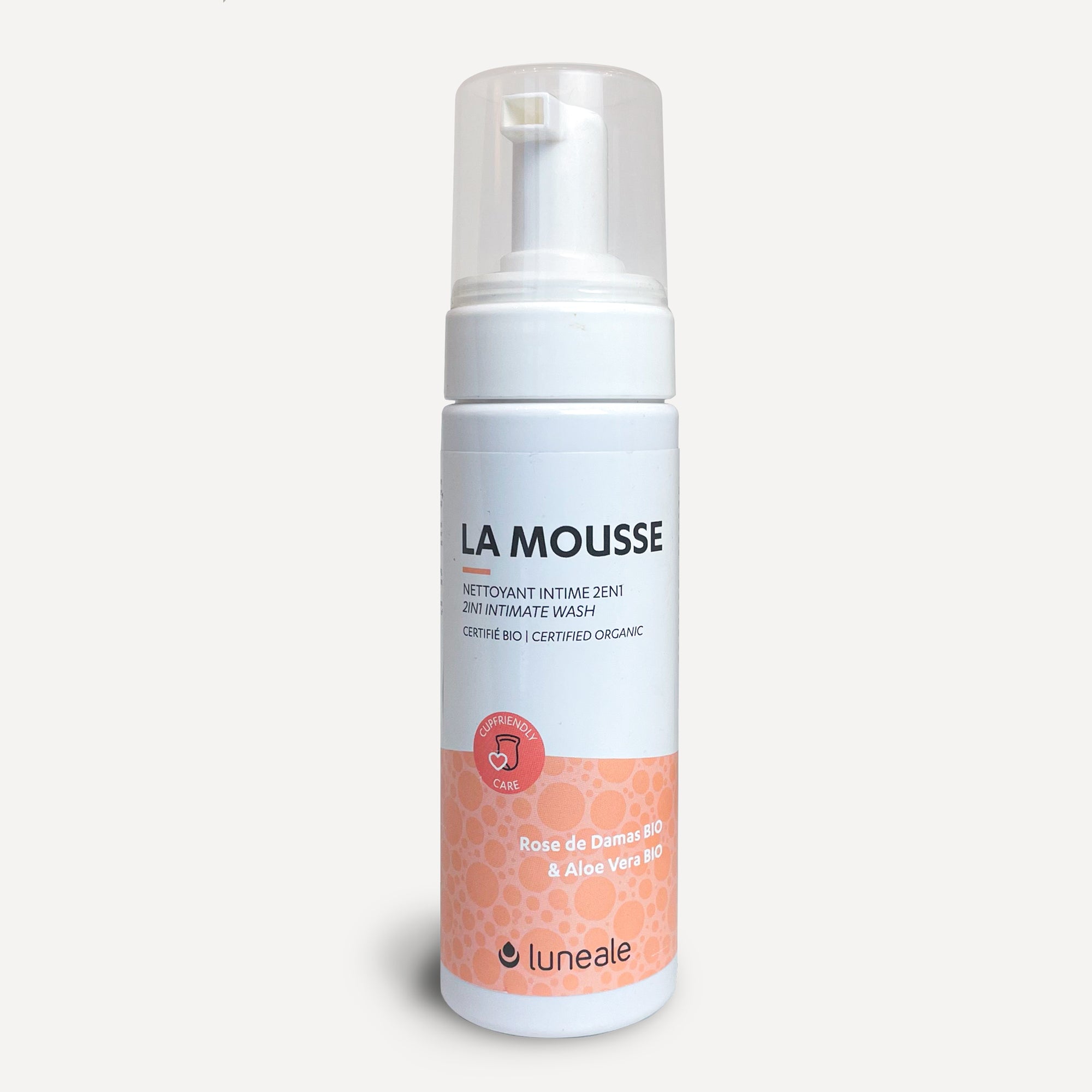 La Mousse Luneale-nettoyant intime bio et nettoyage cup menstruelle-packshot